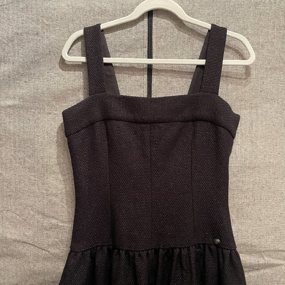 Chanel Tweed Mini Dress in Dark Gray / Black - Picture 6 of 16